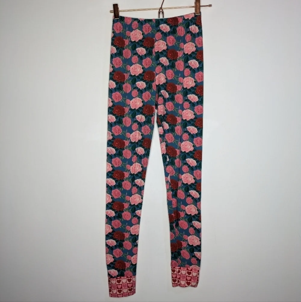 Matilda Jane Pink Red Blue Floral Rose Pull On Pant 16